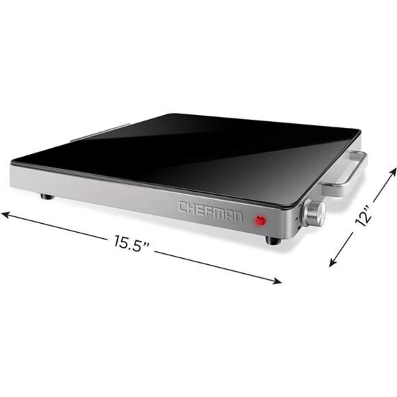 Chefman Compact Glasstop Warming Tray , Mini 15x12 Inch Black - Picture 5 of 5